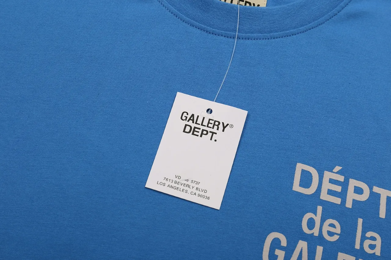 648#Gallery Dept New Classic Basic French Letters LOGO Basic Slogan Round Neck Short Sleeve T-Shirt Pure Cotton Tee Royal Blue Red Lake Blue Apricot Print Blue Apricot Print Black S～XL p90